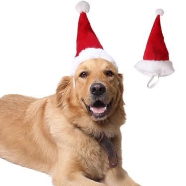 Imagem de Pets on Safari Chapéu de Papai Noel para Animais de Estimação para Cães, Chapéus de Natal Ajustáveis para Gatos, Acessórios de Decoração de Fantasia de Natal para Filhotes, Chapéu Vermelho de Natal Pa