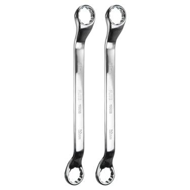 Imagem de HARFINGTON 2 chaves de extremidade de caixa offset de 45 graus 30 mm x 32 mm métrico 12 pontos CR-V aço caixa dupla chave inglesa de grau industrial Torx ferramenta para reparos domésticos automotivos