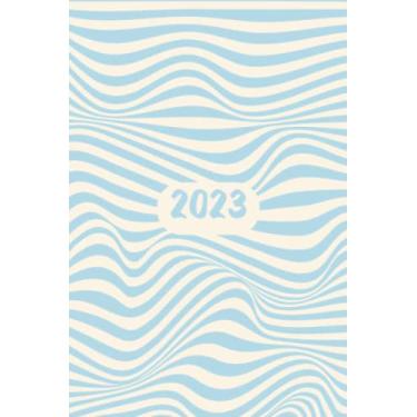 Imagem de 2023: Blue zebra pattern trippy Abstract pattern Academic Agenda Journal, Gratitude Bullet Weekly Planner, To-do list for Women, Girls and Student (6 in x 9 in)