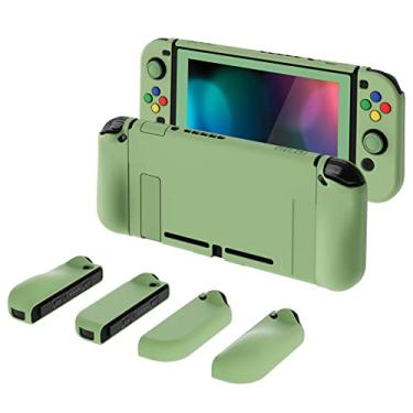 Imagem de PlayVital AlterGrips Capa protetora acoplável com aderência ergonômica para Nintendo Switch, capa Joycon intercambiável com protetor de tela e tampas de aperto de polegar e tampas de botão - verde Matcha