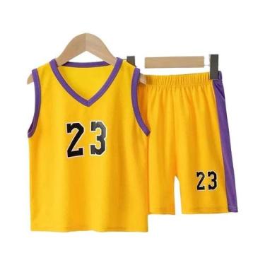 Imagem de Conjunto de Colete e Shorts de Basquete Infantil para Verão, 150 Altur