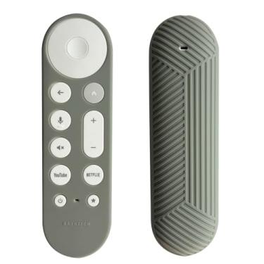 Imagem de BAOKZZOM Capa de silicone para Google TV Streamer (4K) Voice Remote 2024 - Capa protetora (antiderrapante) à prova de choque leve (azel)