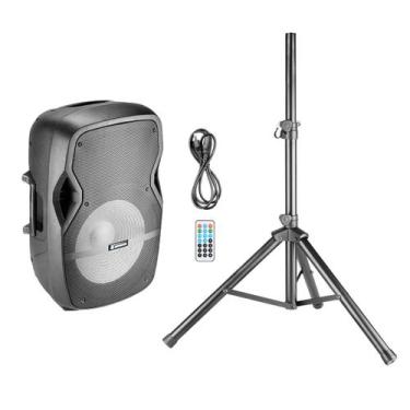 Imagem de Caixa Som Amplificada Bluetooth Mp3 Usb 15 Polegadas Tripé Cor Preto 1