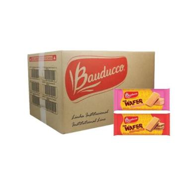 Imagem de Kit 96 Sachês Mini Wafer Bauducco Sabor Morango E Chocolate