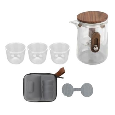Imagem de Conjunto de Bule de Vidro, Xícaras de Vidro de Pequena Capacidade, Conjunto de Chaleira de chá Com Filtro para chá Solto, Florescimento