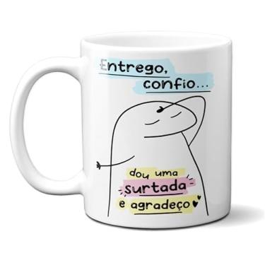 Imagem de Caneca Xícara Porcelana Presente Meme Flork Entrego Confio