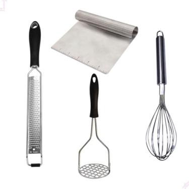 Imagem de kit Chef Premium Ralador Zester - Espátula - Fuê - Amassador De Batatas Inox Profissional