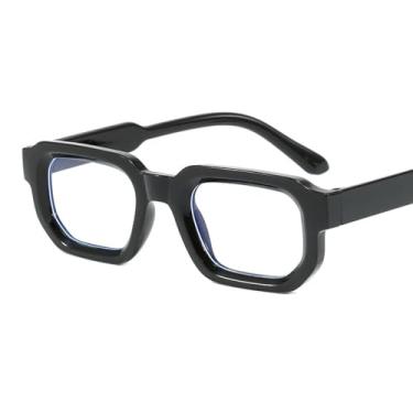 Imagem de Óculos de sol vintage retangular masculino retrô óculos de sol UV400 óculos de sol femininos, preto transparente, um