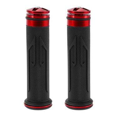 Imagem de Motoforti Capa universal para motocicleta, 22 mm, 15/40.6 cm, 24 mm, cabo de guidão de liga de alumínio de borracha para motocicleta, scooter, bicicleta, quadriciclo, preto, vermelho, 1 par