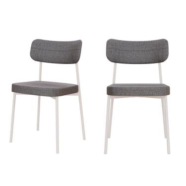 Imagem de Kit com 2 Cadeiras para Sala de Jantar Mona Yescasa Cinza Corriente/Branco