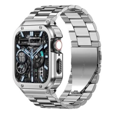 Imagem de Pulseira e Estojo de Relógio MiOhHR em Aço Inoxidável para Apple Watch
