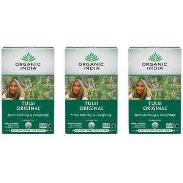 Imagem de Chá de Ervas Tulsi Original ORGANIC INDIA - 54 Sachês (Pacote com 3)