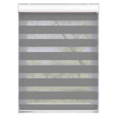 Imagem de Persiana Rolo Double Vision Zebra 1,60A X 1,60L Cinza Claro - NeoBlue
