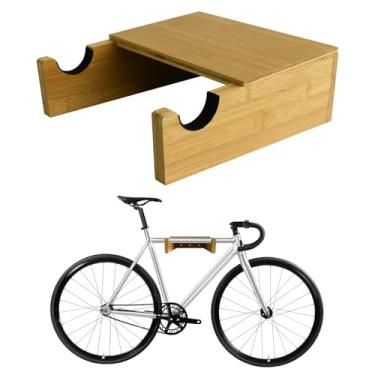 Imagem de Liuceny Suporte de parede para bicicleta – Suporte de bicicleta interno, armazenamento de bicicleta de madeira com prateleira removível, pesando até 18 kg