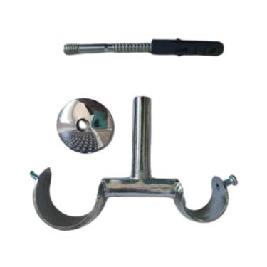 Imagem de Suporte Duplo Alumínio Varão para Teto 19/28mm Para cortina de ilhós -