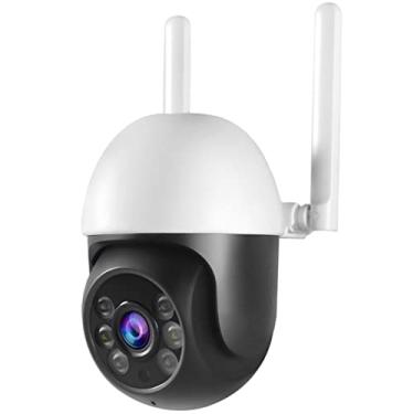 Imagem de Câmera de segurança WiFi PTZ de 8 MP externa, câmera de vigilância HD, câmera IP à prova d'água IP66 com áudio bidirecional, visão noturna colorida, detecção de movimento, rastreamento automático