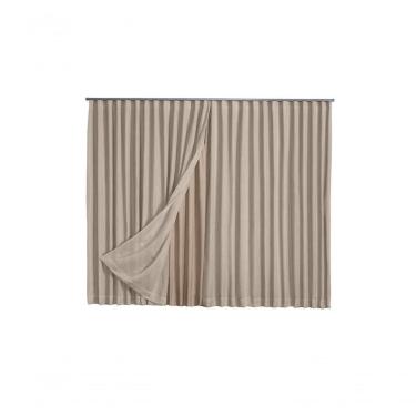 Imagem de Cortina Microfibra Com Linho 4,00x2,80 Para Trilho Suíço Palha