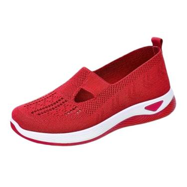 Imagem de newrong Tênis feminino respirável, confortável, sola macia, confortável, casual, malha,...