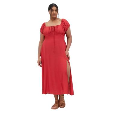 Imagem de City Chic Vestido feminino plus size - Abbigail Split Maxi, Vermelho, 25 Plus Size