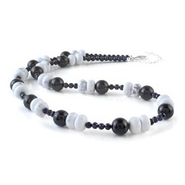 Imagem de Vatslacreations Colar gargantilha feminina com contas, joia de praia boho colorida, colar de surfista de pedra natural com fecho lagosta de prata esterlina 925 e corrente ajustável, 50 CM, Gema