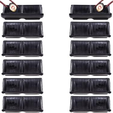 Imagem de 12 Molheira Bipartida Dupla Melamina p/ Molho Shoyu Atacado