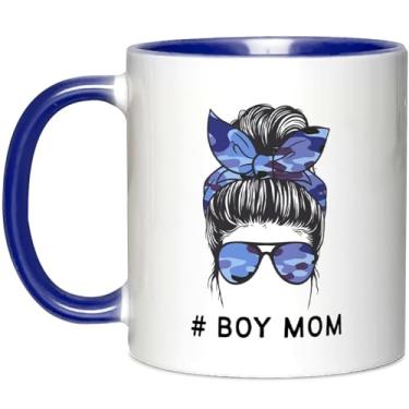 Imagem de Fatbaby Caneca de café divertida para mãe de meninos, presente bem-humorado de aniversário, Natal, Dia das Mães para meninos e mães, xícara de chá de mamãe nova 325 ml