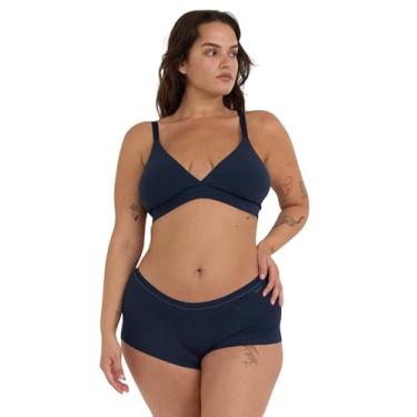 Imagem de Organic Basics Sutiã feminino de algodão triangular, Azul-marinho profundo, G