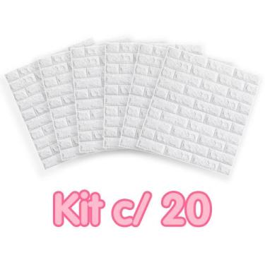 Imagem de Placa Painel 70x77cm 3D De Parede Espuma Tijolinho Auto Adesivo Imperm