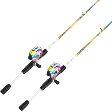 Imagem de Sougayilang Conjuntos De Varas Pesca Spincast Reel, Fibra Vidro 2 Peças, 5'6" Com Cabo Eva, Molinetes Antirreversos Fixação Rápida (Pacote 2)