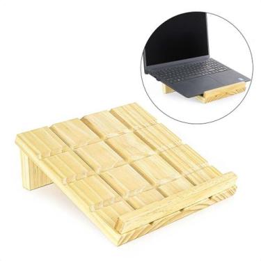 Imagem de Suporte Para Notebook Laptop Apoio Livros Ergonomico Madeira Maciça - 