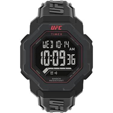 Imagem de Timex Relógio masculino UFC Knockout de 48 mm - pulseira preta com mostrador digital e caixa preta, Preto
