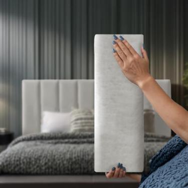 Imagem de Kit 10 Cabeceiras Cama King Casal Estofada Modulada(OFF WHITE)