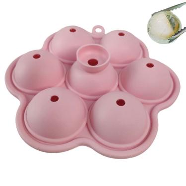 Imagem de Forma de Gelo Bandeja de Silicone Drink Bebida Cha Formato Bola de Basquete  Molde Flexivel Festa Evento Comemoraçao Resistente