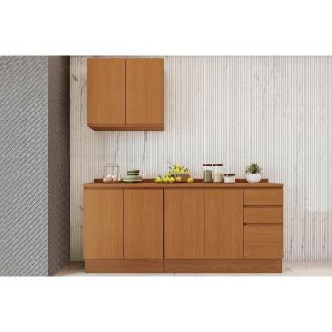 Imagem de Cozinha Modulada Completa Ciela 5 Peças (1Aéreo+2Balcões+2Complementos) C5P118 Canela - Kappesberg