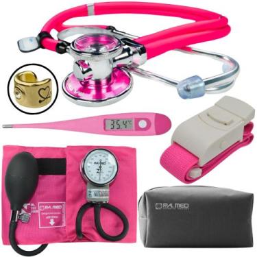 Imagem de Kit Aparelho Pressao Esfigmomanometro Estetoscopio Rappaport - Love Sa