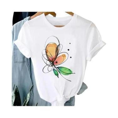 Imagem de Camiseta Feminina Respirável de Manga Curta - Gola Redonda - Alta Qual