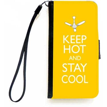 Imagem de Rikki Knight Keep Hot and Stay Cool Capa carteira flip cor vermelha com aba magnética para Apple iPhone 5c