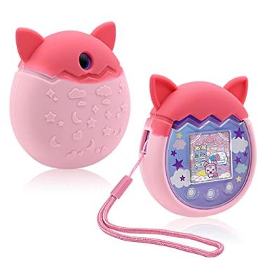 Imagem de Winceed Capa de silicone para Tamagotchi Pix Virtual Pet Game Machine, capa protetora para Tamagotchi Pix Sleeve Protector Skin com alça de mão (rosa)