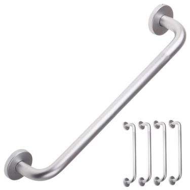 Imagem de Kit 4 Suporte Barra Apoio Idoso Toalheiro Inox 3cm 63cm - Embralumi