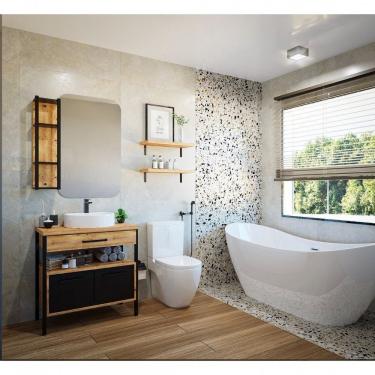 Imagem de Gabinete Para Banheiro 80cm Barbara Darabas Agardi Antiqua/preto