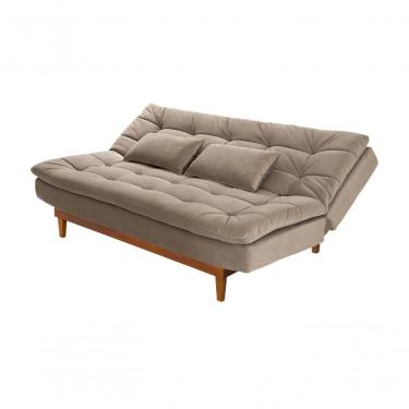 Imagem de Sofá Cama Dubai 3 Lugares Império Reclinável Casal Pés Madeira Espuma Especial D33 Madero Chocolate 377