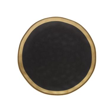 Imagem de Prato Sobremesa Em Porcelana Dubai 21cm Wolff Preto E Dourado