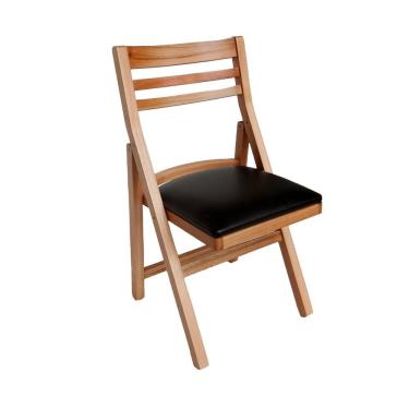 Imagem de Cadeira Americana Dobrável De Madeira Para Sala De Jantar E área Externa Natural-preto