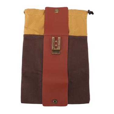 Imagem de Bolsa de Colheita de Couro de Lona Topincn, Bolsa de Avental de Armazenamento de Saco de Pomar para Pomar para o Jardim da Fazenda Ao Ar Livre (BROWN)