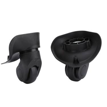 Imagem de Rodas de Bagagem Silenciosas para Serviços Pesados, Rodízios de Borracha, Substituição Completa do Freio Trava para Carrinhos Compras, Recipientes Brinquedos, 2 PCSSET PVC Single Roller Wheel São