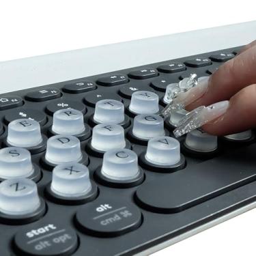 Imagem de MERFUNTO Adesivo De Teclado Em Relevo Com Decalques Personagens Diy Para Digitação Nail Art, Almofada Silicone Adesiva Teclas Alfanuméricas Unhas Longas E Jogos