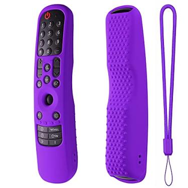 Imagem de Hi Color Capa de silicone para MR24GA/MR21GA/MR22GN/MR23GA, capa protetora compatível com LG Magic TV C2 C3 G3 OLED controle remoto Slicone com cordão (Roxo)