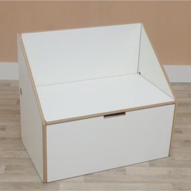 Imagem de Banco com Baú Infantil Organizador de Brinquedos Branco MDF - Matarazz