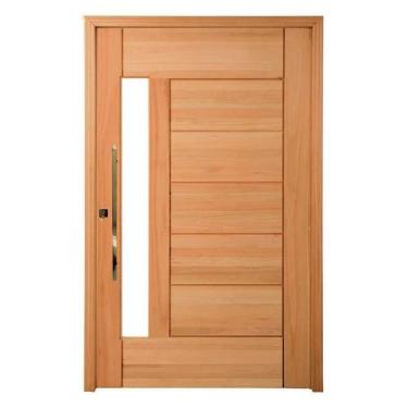 Imagem de Porta Pivotante PM76 Lira em Madeira Maciça Eucalipto Cruzeiro, 120cm 