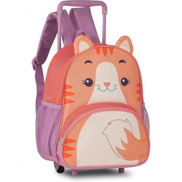 Imagem de Mochila Infantil De Rodinha Gato Com Alça Retrátil 17 Litros